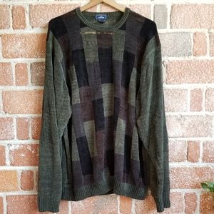 Checkered green vintage sweater